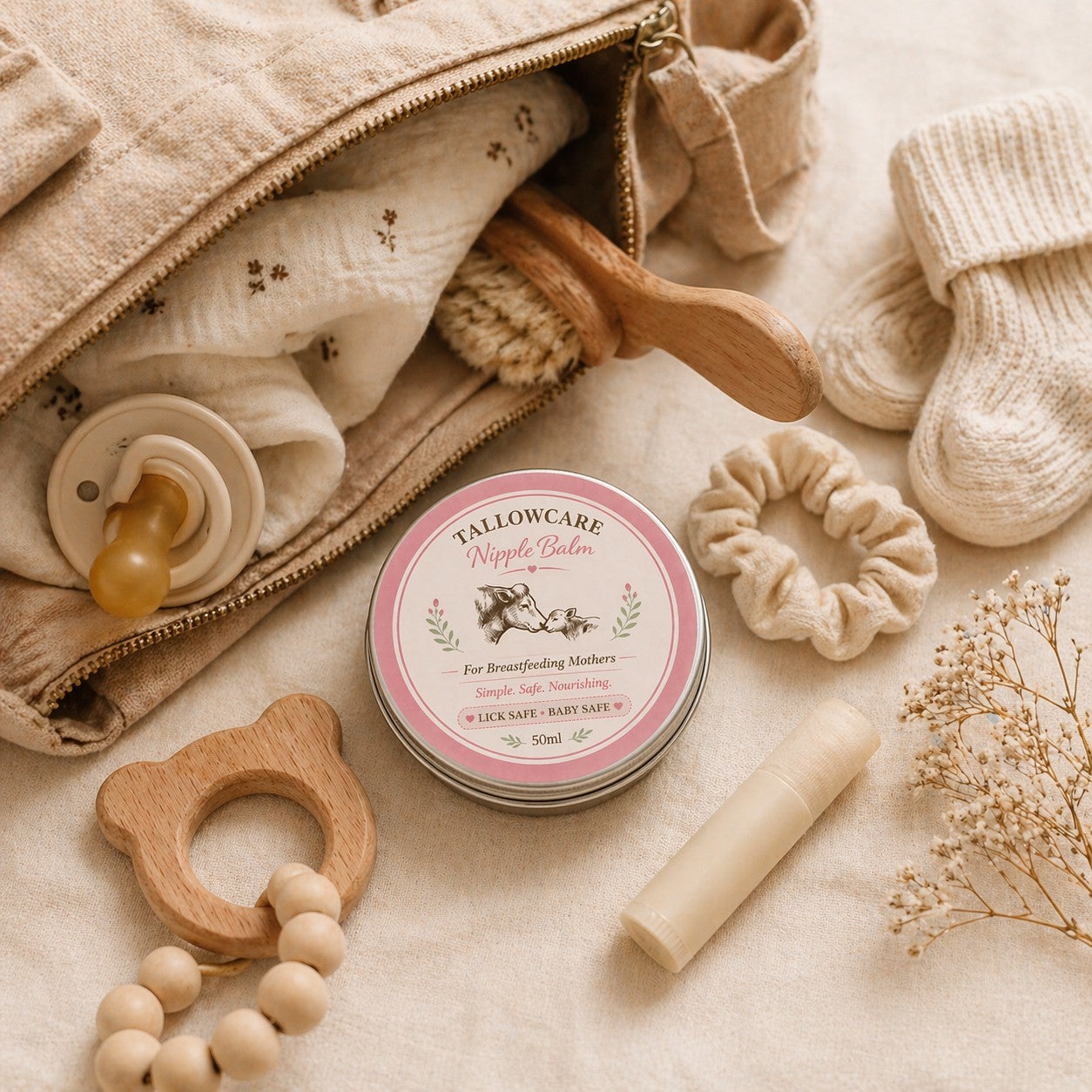 Tallow Nipple Balm — Lick Safe Relief for Breastfeeding Mums
