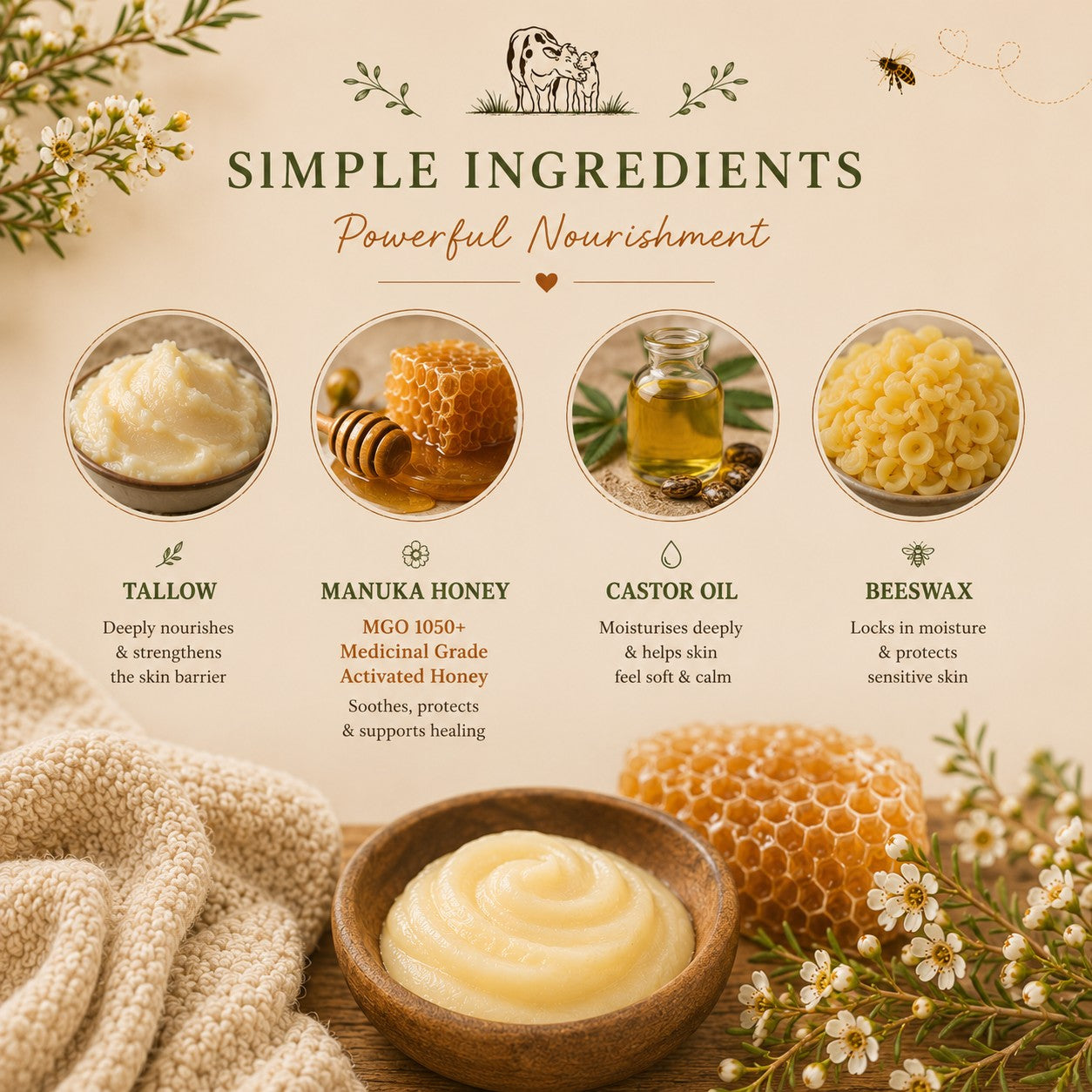 Tallow Cream with Manuka honey